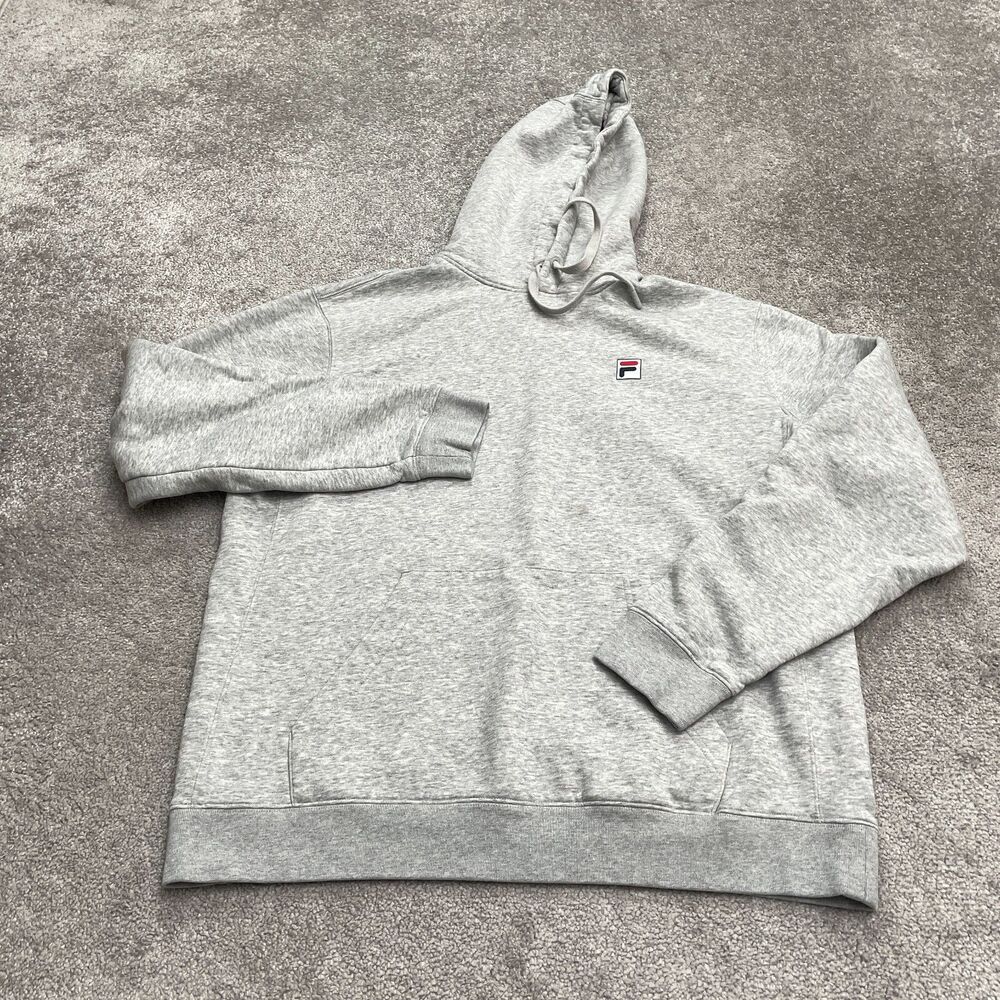 Fila French Terry Pullover Sweatshirt Mens Large Gray Fleece Outdoor Casual